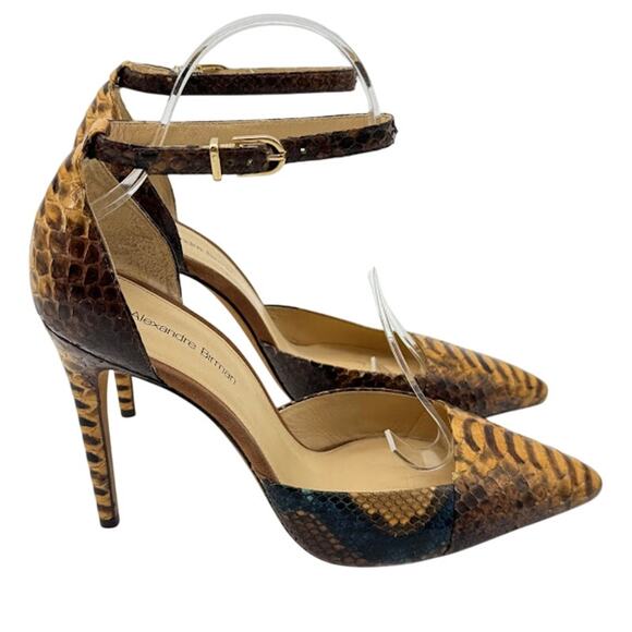 Alexandre Birman Burmese Python Ankle Strap Stiletto Heels Women’s Size EU 39 - Picture 5 of 12